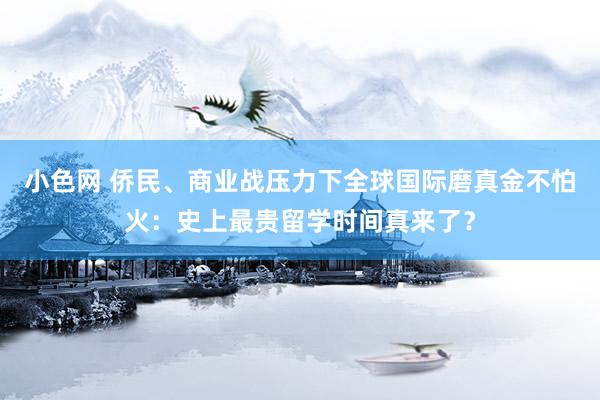 小色网 侨民、商业战压力下全球国际磨真金不怕火：史上最贵留学时间真来了？