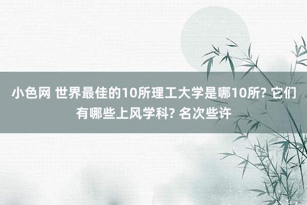 小色网 世界最佳的10所理工大学是哪10所? 它们有哪些上风学科? 名次些许