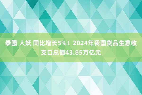 泰國 人妖 同比增长5%！2024年我国货品生意收支口总值43.85万亿元