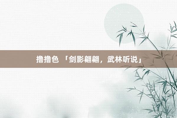 撸撸色 「剑影翩翩，武林听说」