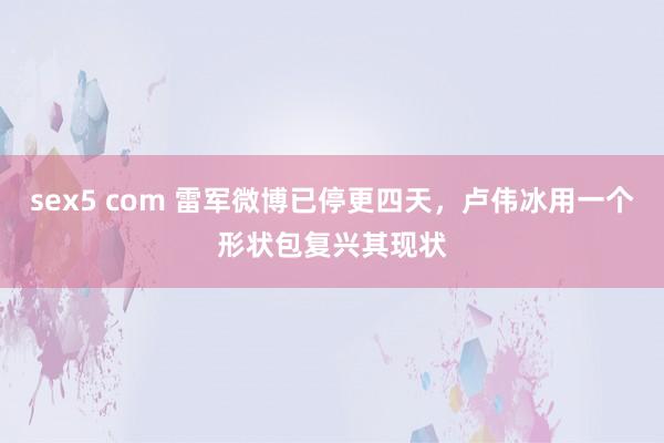 sex5 com 雷军微博已停更四天，卢伟冰用一个形状包复兴其现状