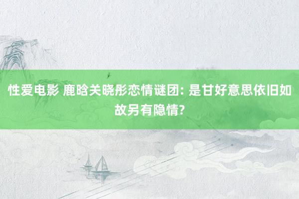 性爱电影 鹿晗关晓彤恋情谜团: 是甘好意思依旧如故另有隐情?