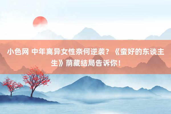 小色网 中年离异女性奈何逆袭？《蛮好的东谈主生》荫藏结局告诉